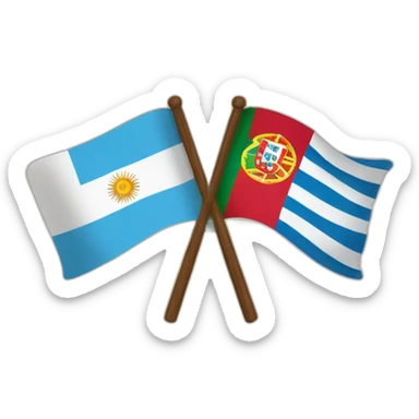 argentina and Portugal flag sticker