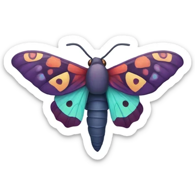 Colorful moth sticker