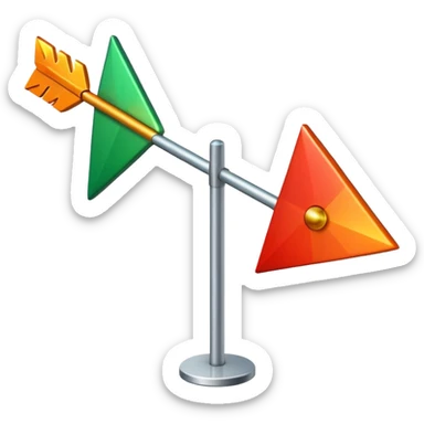 A limit control with an arrow that stands between green, orange and red. sticker