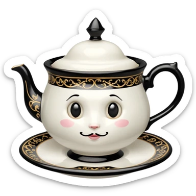Alice in Wonderland teacup gothic sticker