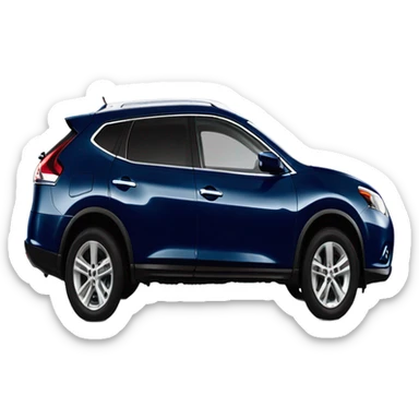 Car, dark blue 2014 Nissan Rogue Select, side shot sticker