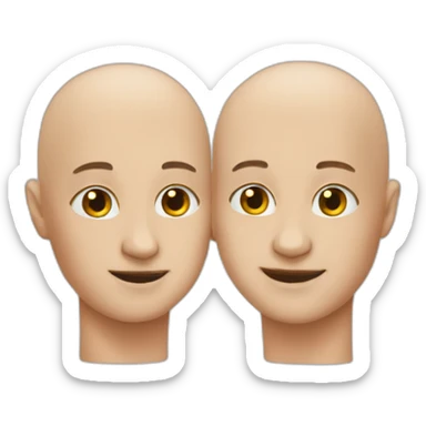conjoined-twin bald heads sticker
