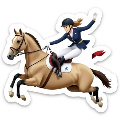 tamie smith and mai baum jumping xc (3 day eventing) sticker