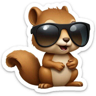 Blindsquirrel with dark sunglasses gets the acorn sticker