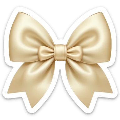 Really light cream bow sticker