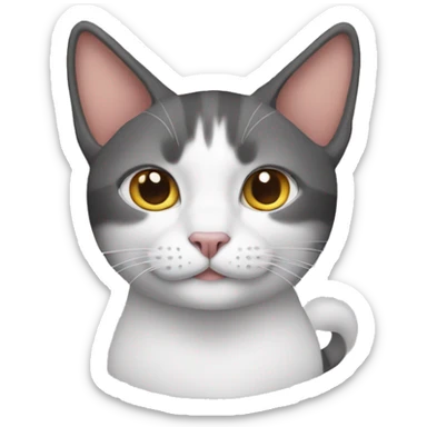 A cat with human ears sticker