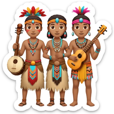 tribals in tribal colors festival time sticker
