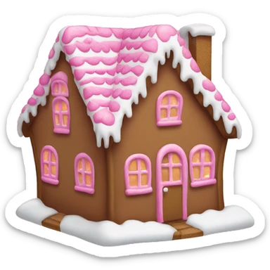 Pink ginger bread house sticker