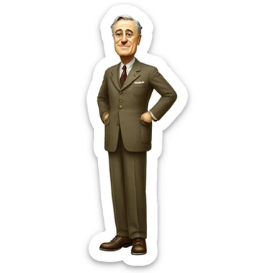 franklin d roosevelt full body standing sticker
