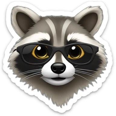raccoon with tinted glasses sticker