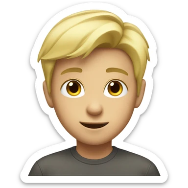 blonde boy indoors looking at viewer sticker