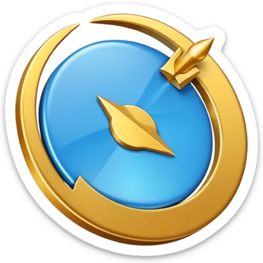 Haz un círculo azul y jna flecha de bien en medio sticker