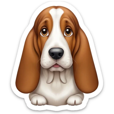 Light brown and white basset hound sticker