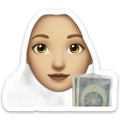 blonde girl with tarot sticker