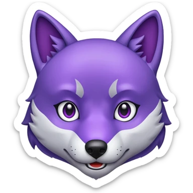 emoji of purple wolf sticker