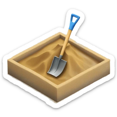 sandbox with toy shovel sticker