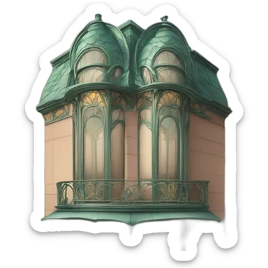 art nouveau architecture sticker
