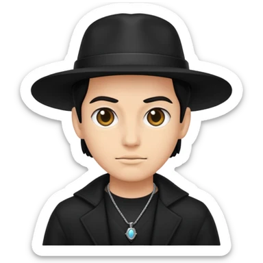 time traveler in black clothes sticker