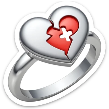 ring with heart broken sticker