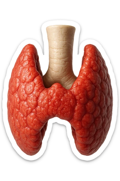 tiroide umana anatomica iperrealistica in 3d sticker