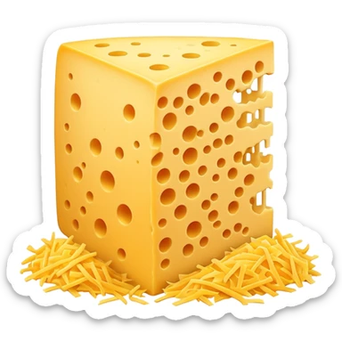 Grated cheese sticker