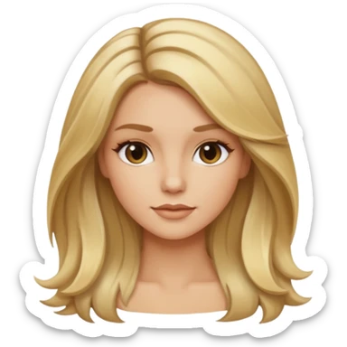 Blonde lady balayage Hair down to the  Kamera  sticker