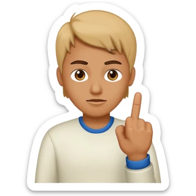 A dude doing a middle finger  sticker