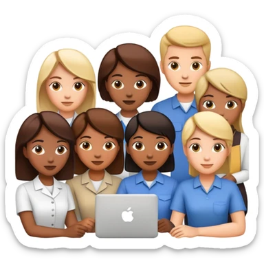 A group of people working together as a team sticker