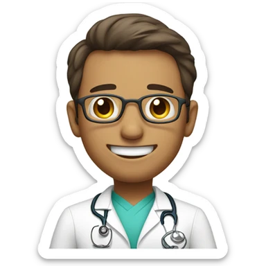 a doctor giving thanks  sticker