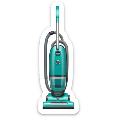 Teal upright vacuum cleaner sticker