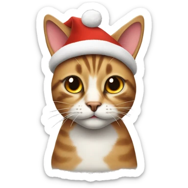 Cat wearing a Rudolph hat sticker