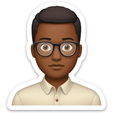 Black handsome guy with glasses  sticker