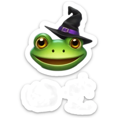 Halloween frog with pumpkin patch sticker