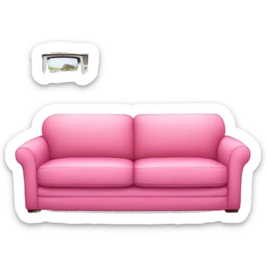 Pink pretty Living room, pink sofa, pink televison , pink dinner table sticker