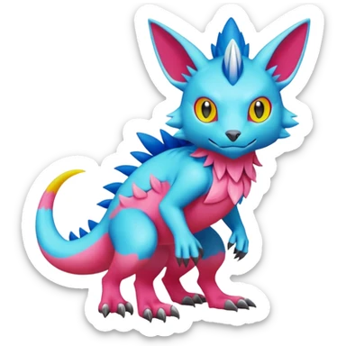 colorful Fakémon-Digimon-Fionbri-Trico-creature (full body) sticker