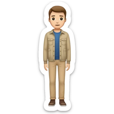 man with empty, turned-out pockets, frontal view sticker