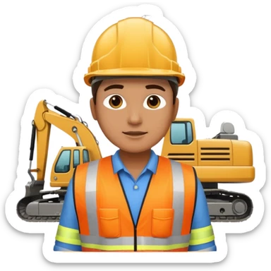 civil engineer at construction site sticker
