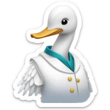 a swan dressed as a clinician sticker
