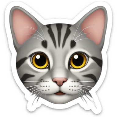 gray tabby cat 512x512 sticker