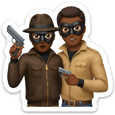 Chicago savage standing over his opposition pointing his gun and put one of those old 1970 burglary shisty mask sticker