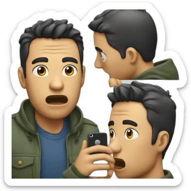 Man sucked into his phone sticker