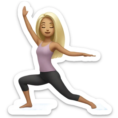 pretty asian with blonde hair doing yoga sticker