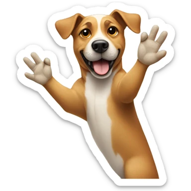 Dog giving high five  sticker