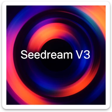 remake this and make "Seedream V3" bit bigger sticker