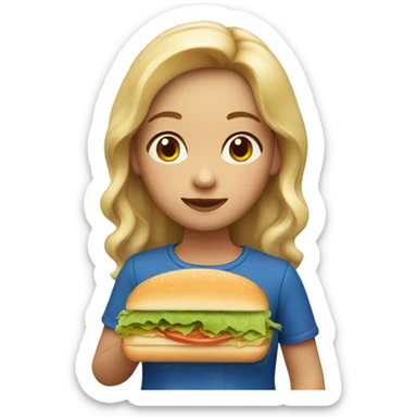 Dutch girl with a sandwich  sticker