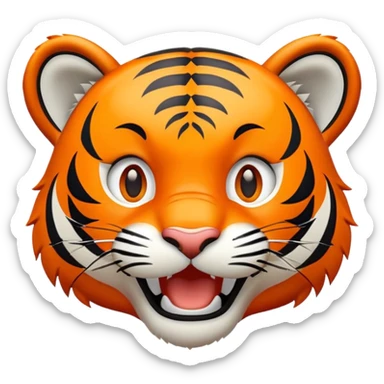 happy excited tiger face for Twitch emote sticker