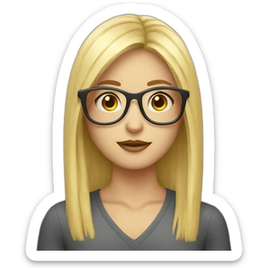 blond girl with glasses and fringe sticker