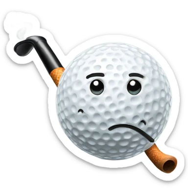 A giant golf ball smokin a pipe sticker