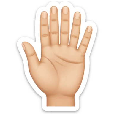 Make a hand (skin complexion) with 4 fingers up, with the thumb tuck in. sticker