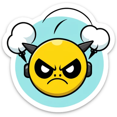Angry face with steam coming from ears sticker